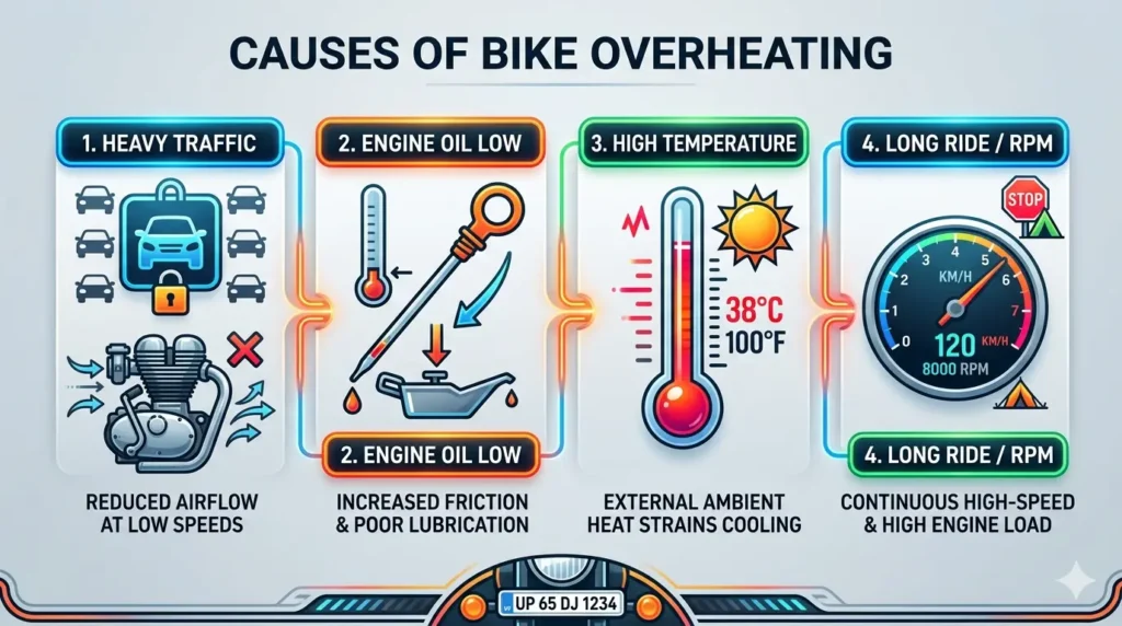 गर्मी में Bike Overheat क्यों होती है