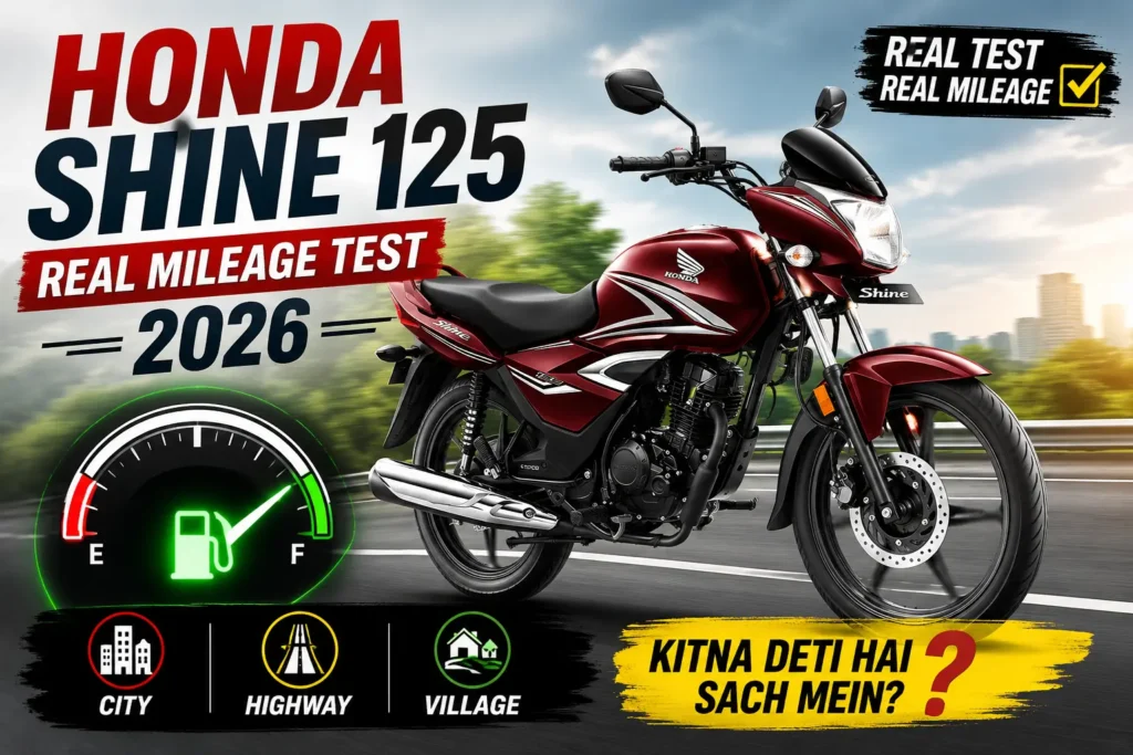 Honda Shine 125 Real Mileage Test 2026