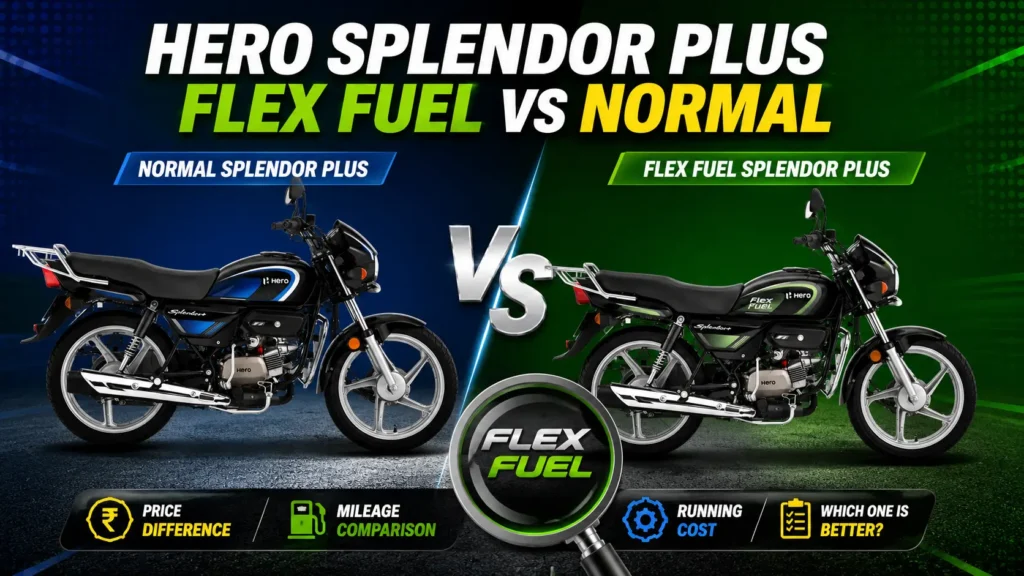 Splendor Plus Flex Fuel vs Normal Splendor Plus